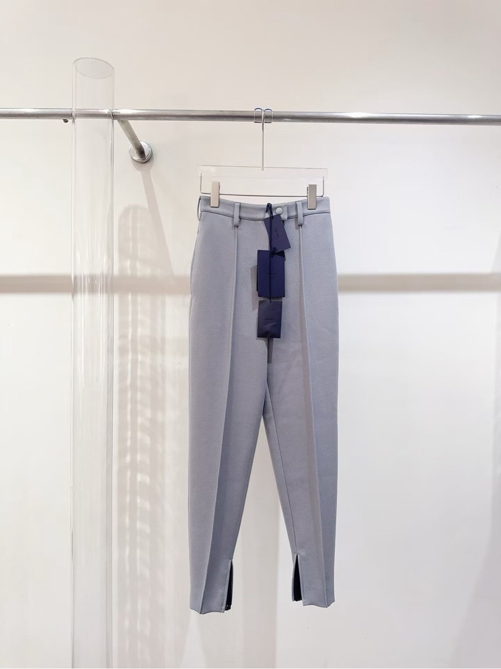 🚩steal Prada Light Blue Slim Tailored Trousers